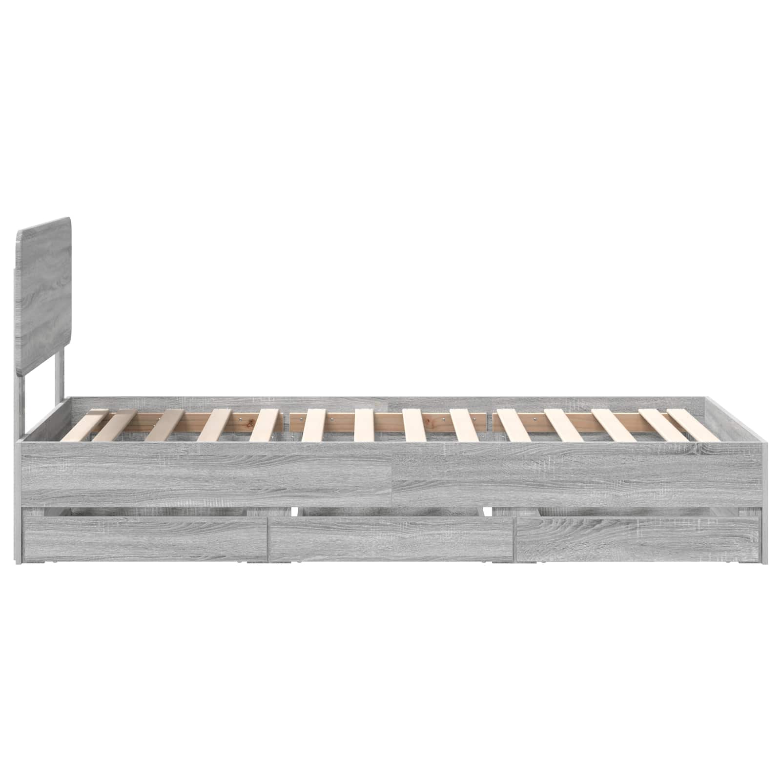 vidaXL Ramka łóżka Szary Sonoma 100 x 200 cm Drewno inżynieryjne