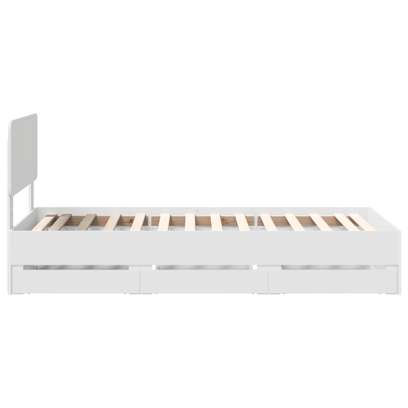 vidaXL Ramka łóżka z szufladą Biały 90 x 200 cm Drewno inżynieryjne