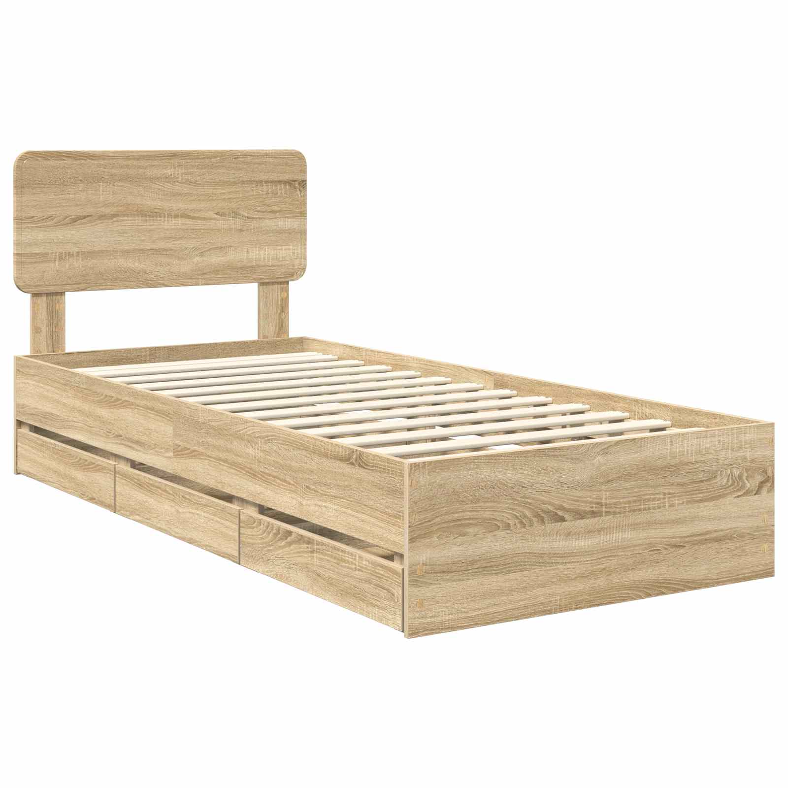 vidaXL Ramka łóżka Dąb Sonoma 90 x 200 cm Drewno inżynieryjne