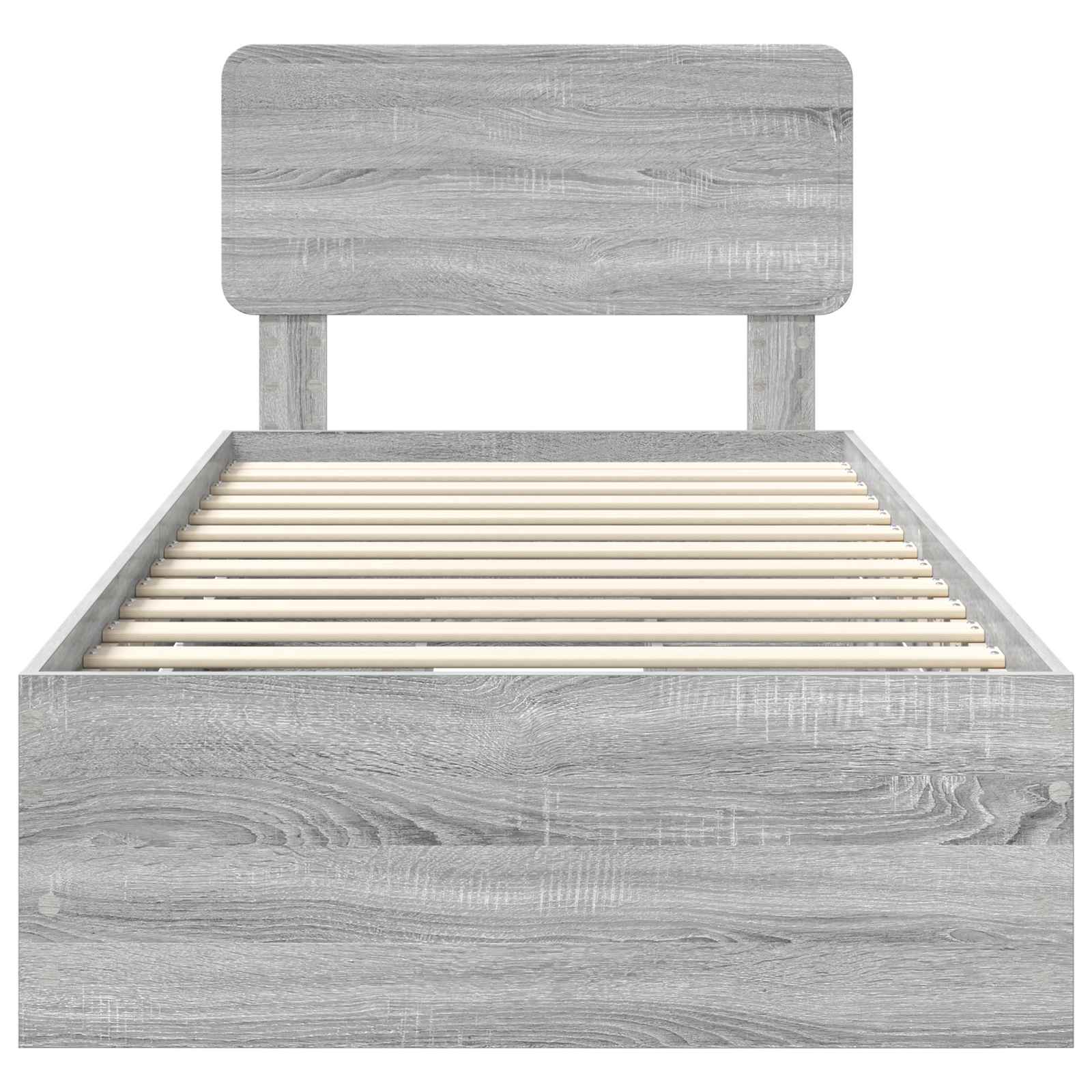vidaXL Ramka łóżka Szary Sonoma 90 x 200 cm Drewno inżynieryjne