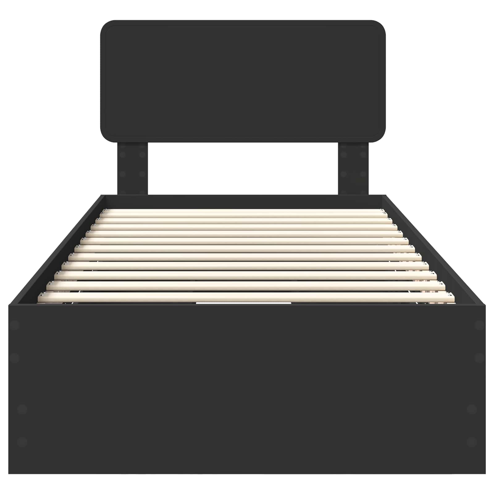 vidaXL Ramka łóżka z szufladą Czarny 90 x 190 cm Drewno inżynieryjne
