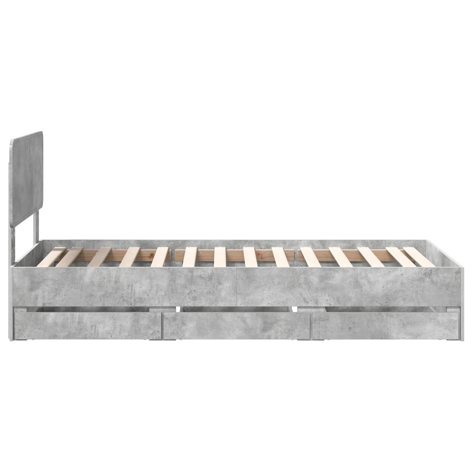 vidaXL Ramka łóżka Betonowy Szary 90 x 190 cm Drewno inżynieryjne