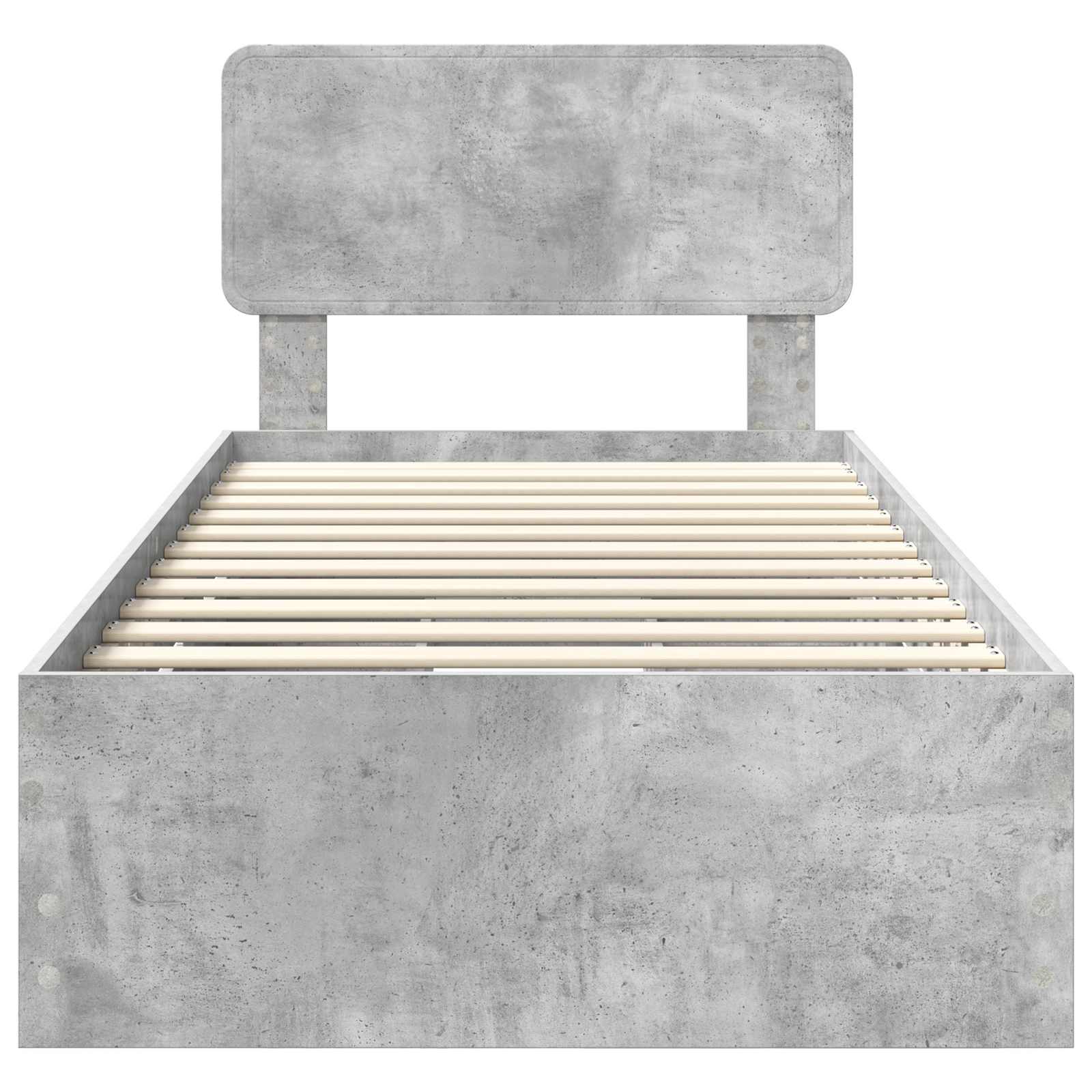 vidaXL Ramka łóżka Betonowy Szary 75 x 190 cm Drewno inżynieryjne