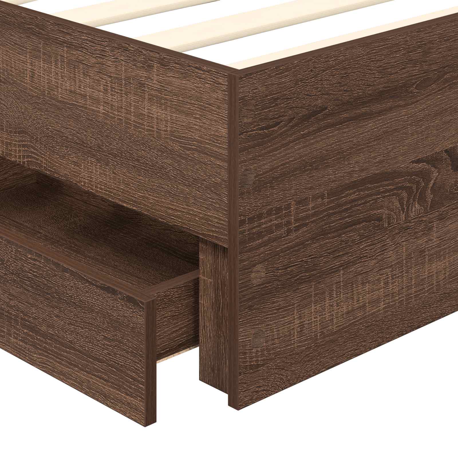 vidaXL Ramka łóżka Dąb brązowy 75 x 190 cm Drewno inżynieryjne