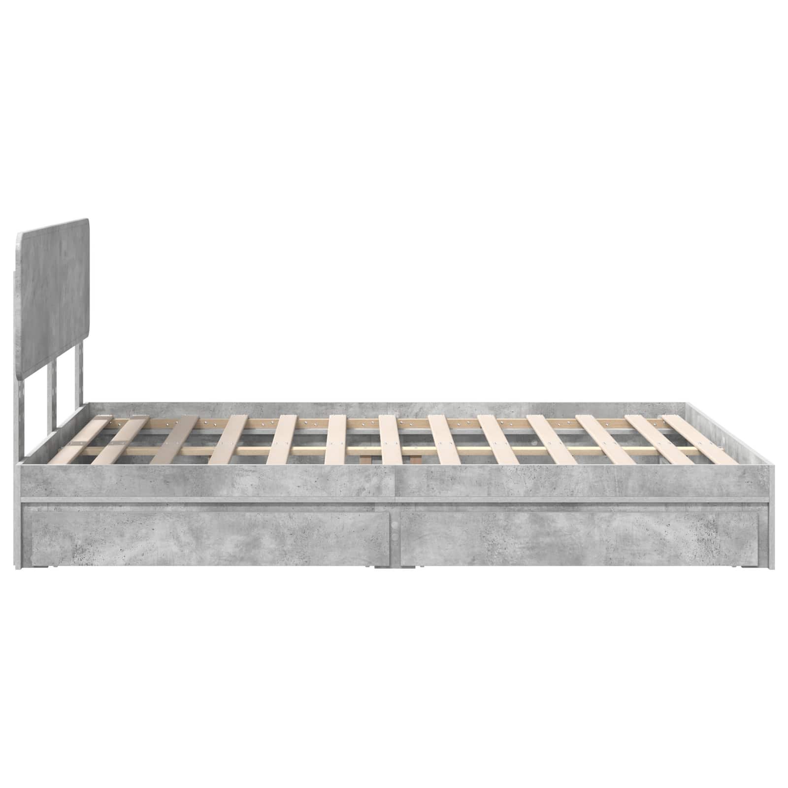 vidaXL Łóżko z miejscem do przechowywania Betonowy szary 150 x 200 cm