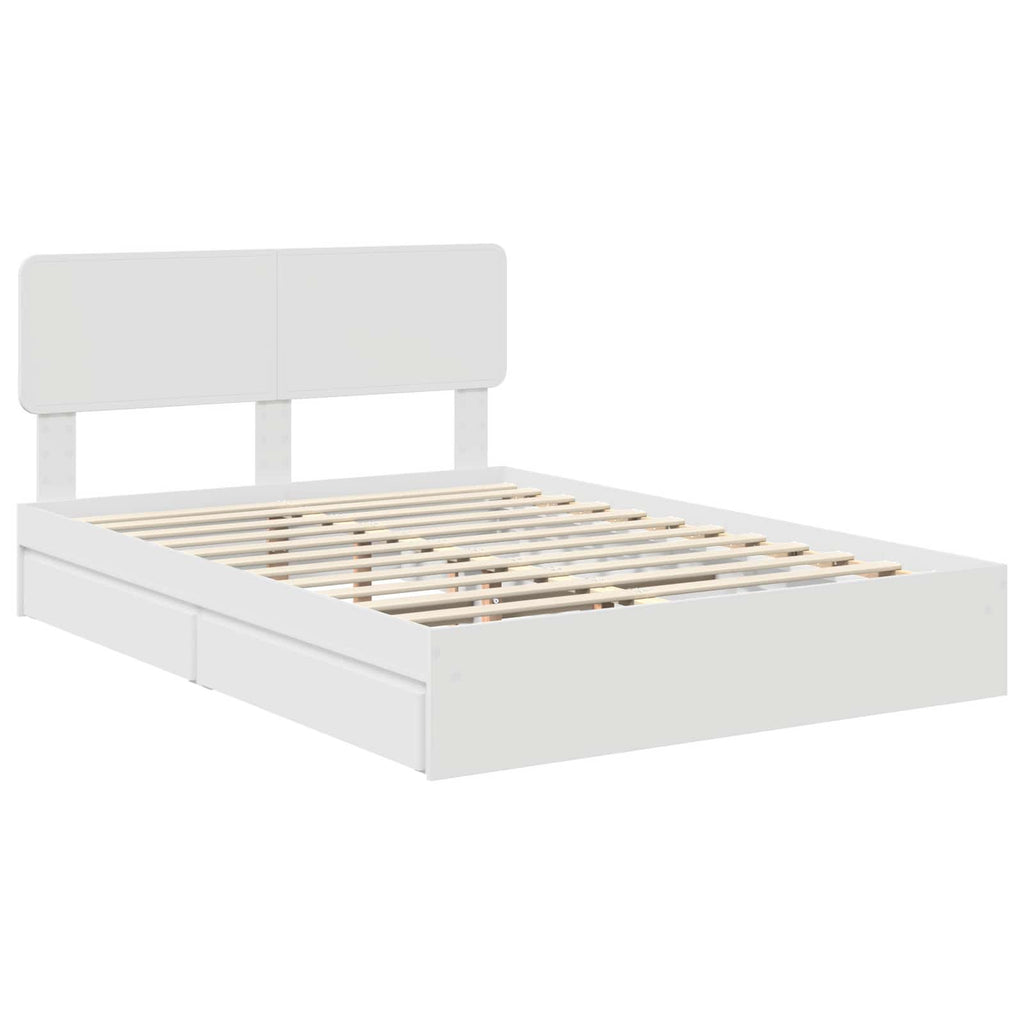 vidaXL Łóżko z miejscem do przechowywania Biały 140 x 200 cm