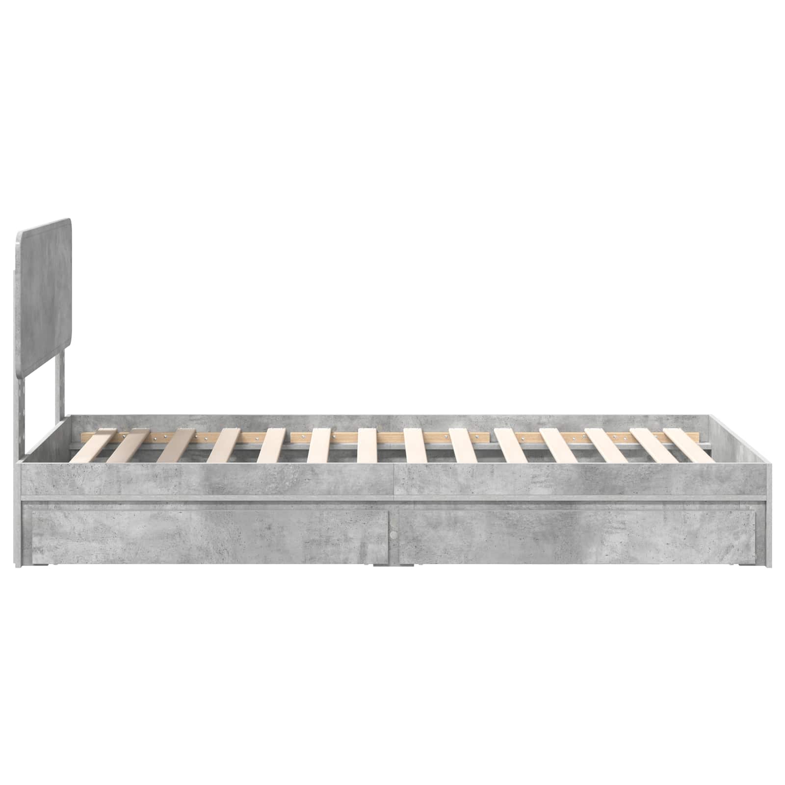 vidaXL Łóżko z miejscem do przechowywania Betonowy szary 90 x 190 cm