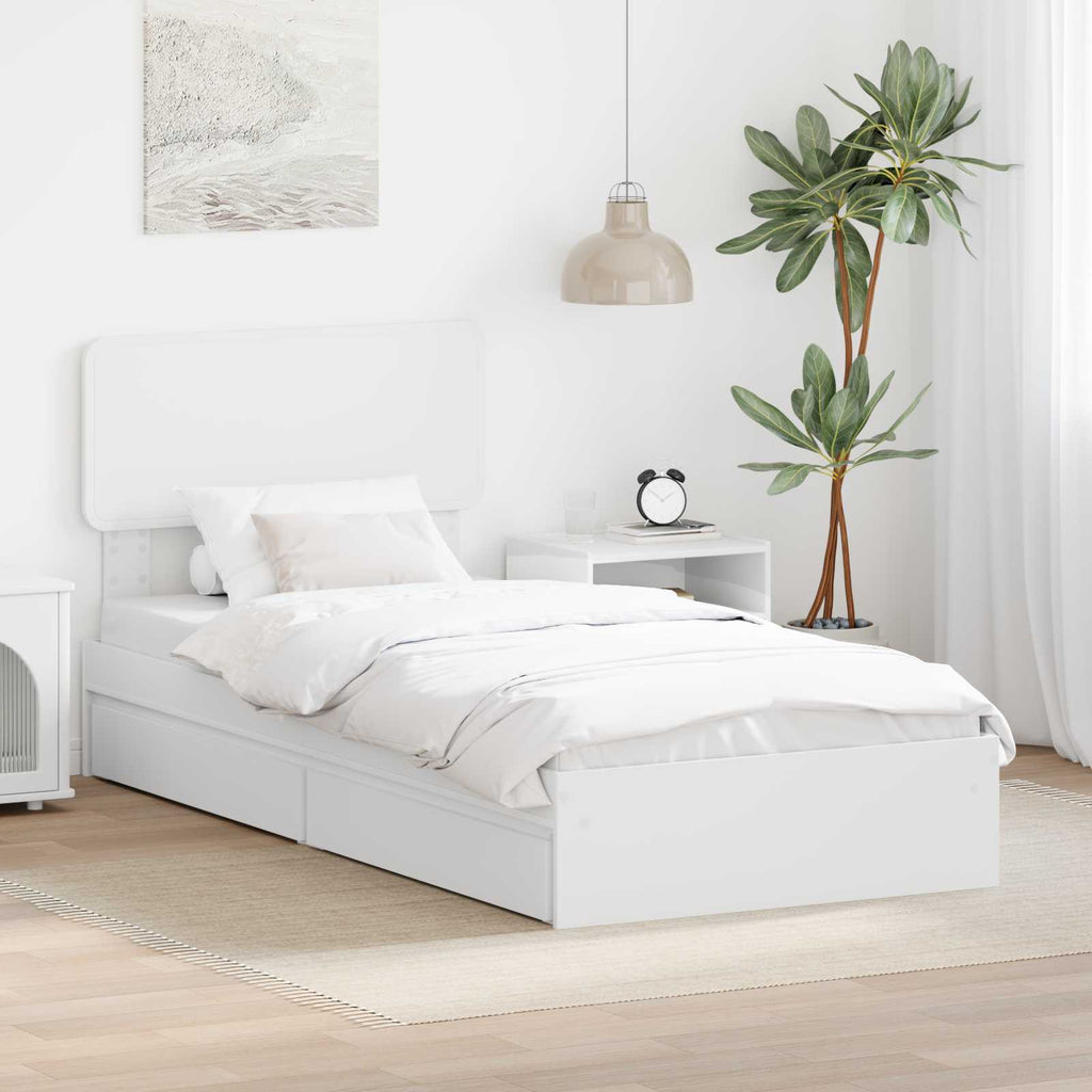 vidaXL Łóżko z miejscem do przechowywania z szufladą Biały 75 x 190 cm