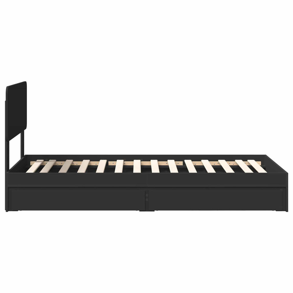 vidaXL Łóżko z miejscem do przechowywania Czarny 75 x 190 cm