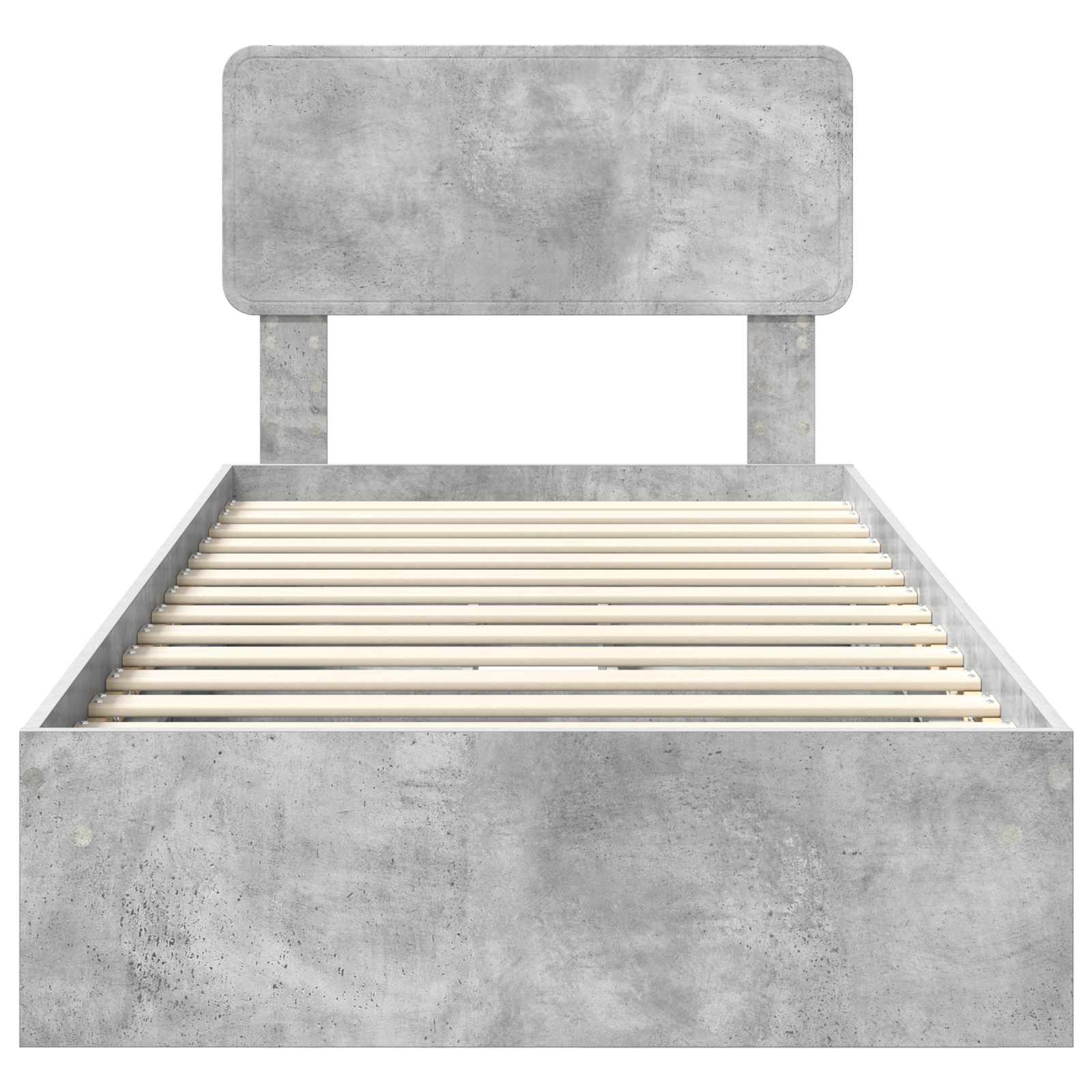 vidaXL Łóżko z miejscem do przechowywania Betonowy szary 70 x 190 cm