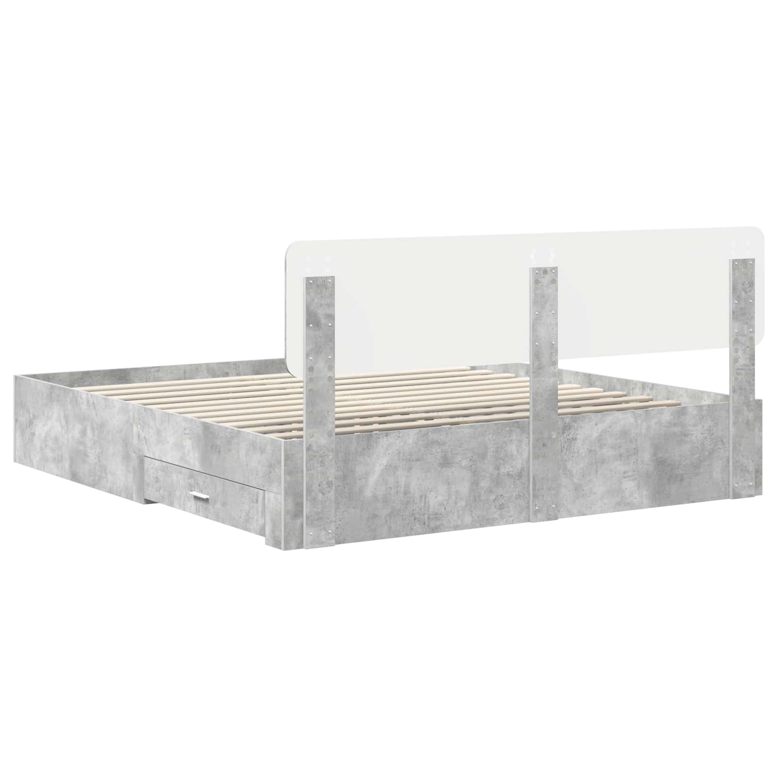 vidaXL Ramka łóżka Betonowy szary 200 x 200 cm Materiał drewnopochodny