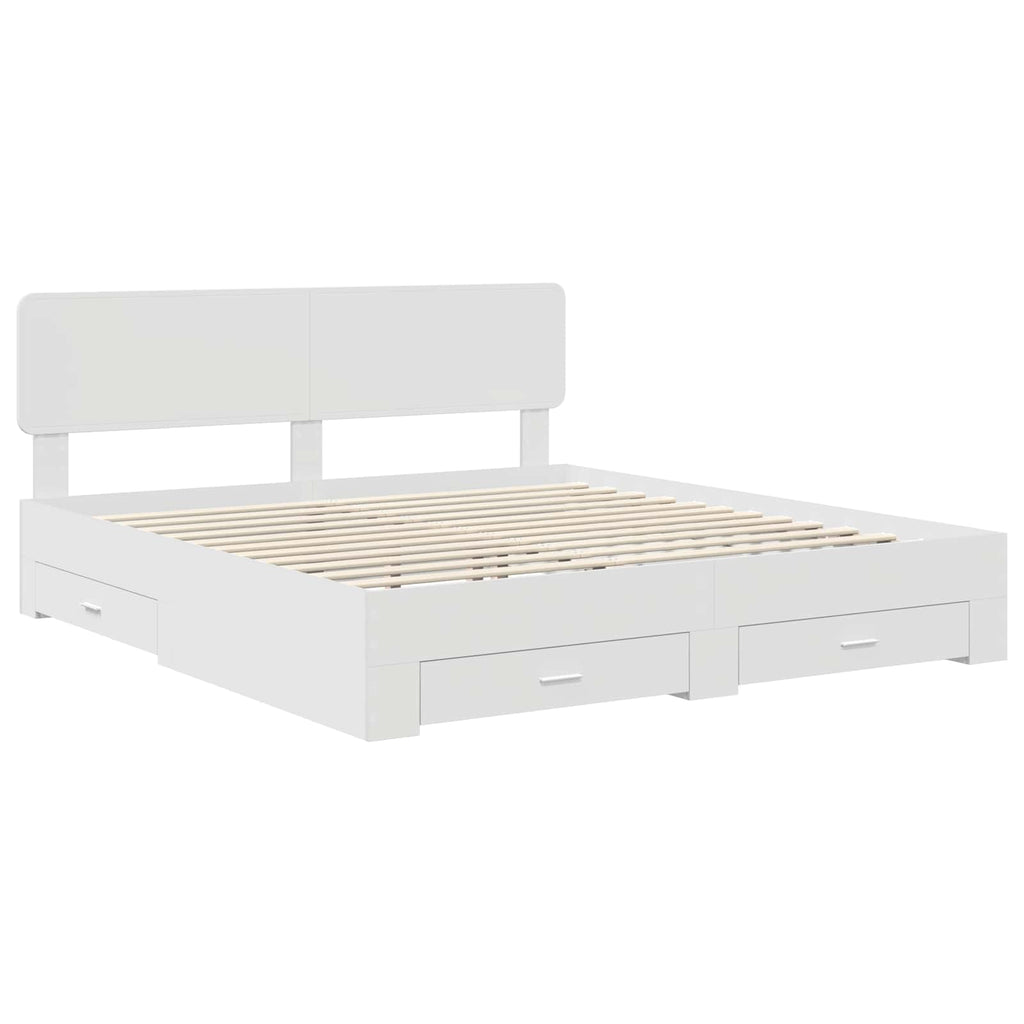 vidaXL Ramka łóżka Biały 180 x 200 cm Materiał drewnopochodny