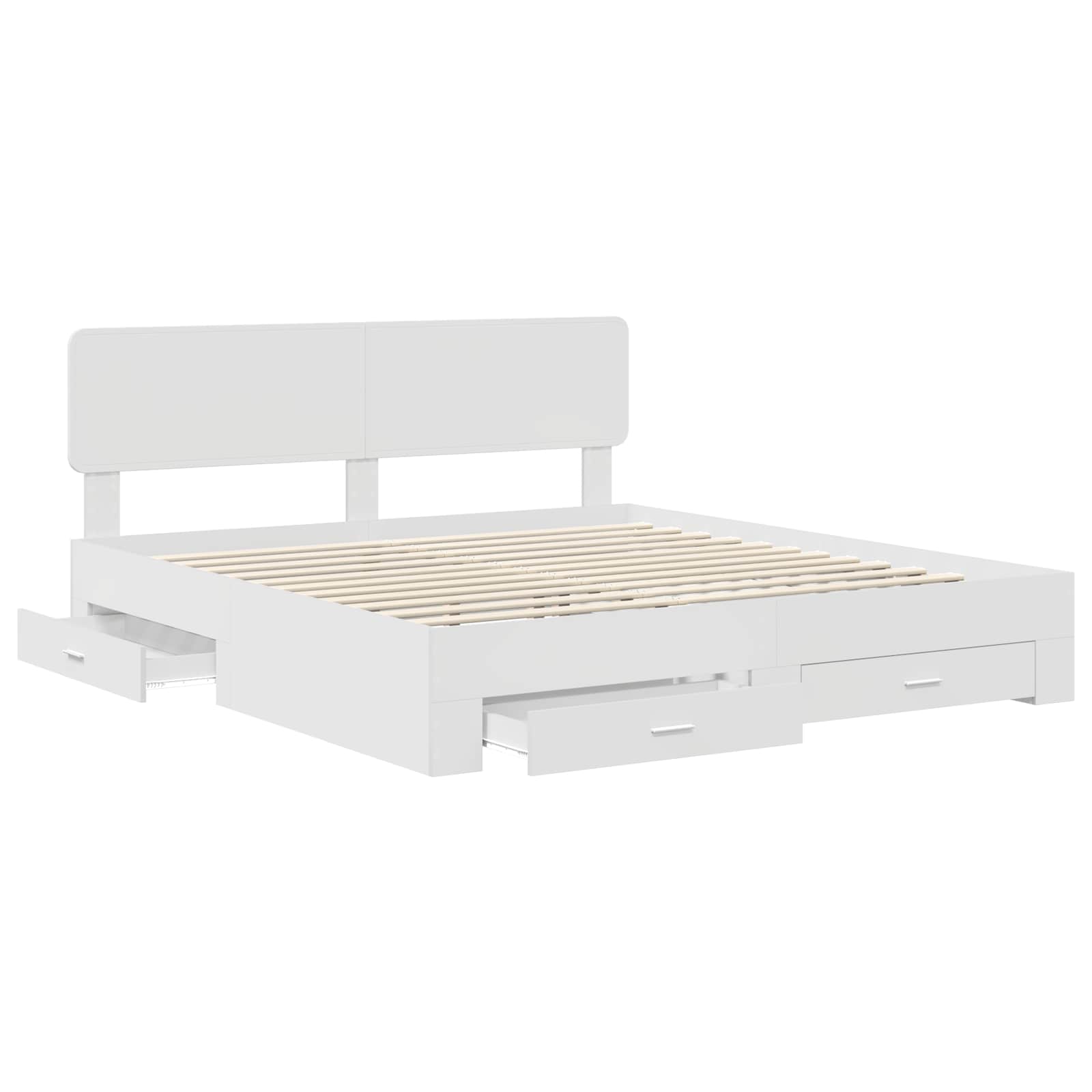 vidaXL Ramka łóżka Biały 180 x 200 cm Materiał drewnopochodny