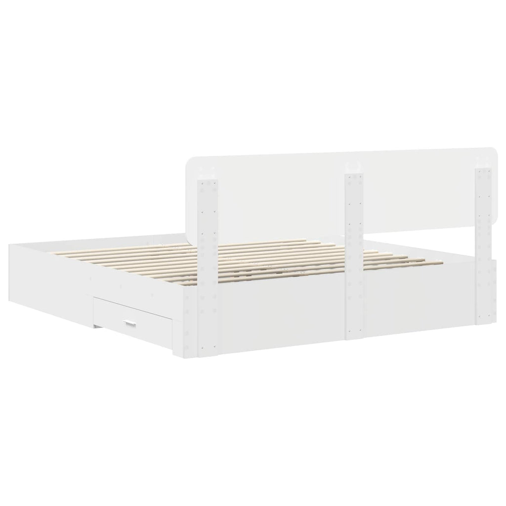 vidaXL Ramka łóżka Biały 180 x 200 cm Materiał drewnopochodny