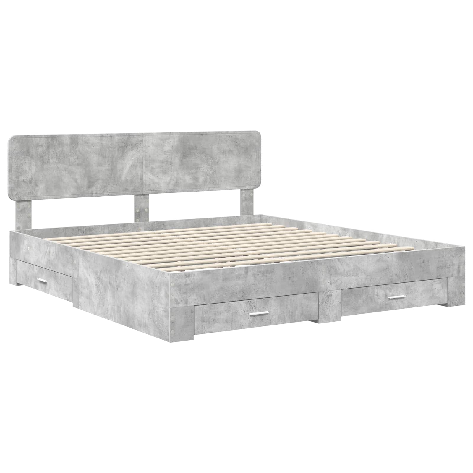 vidaXL Ramka łóżka Betonowy szary 180 x 200 cm Materiał drewnopochodny