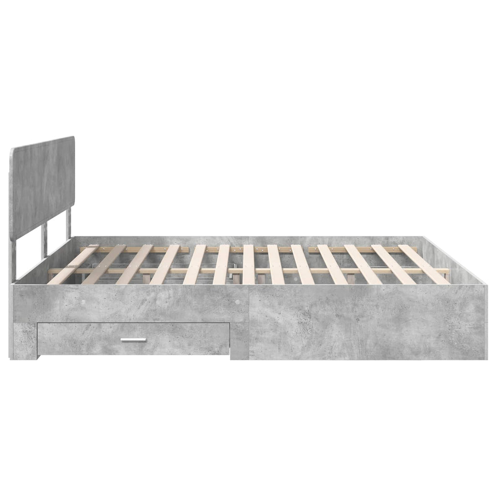 vidaXL Ramka łóżka Betonowy szary 180 x 200 cm Materiał drewnopochodny