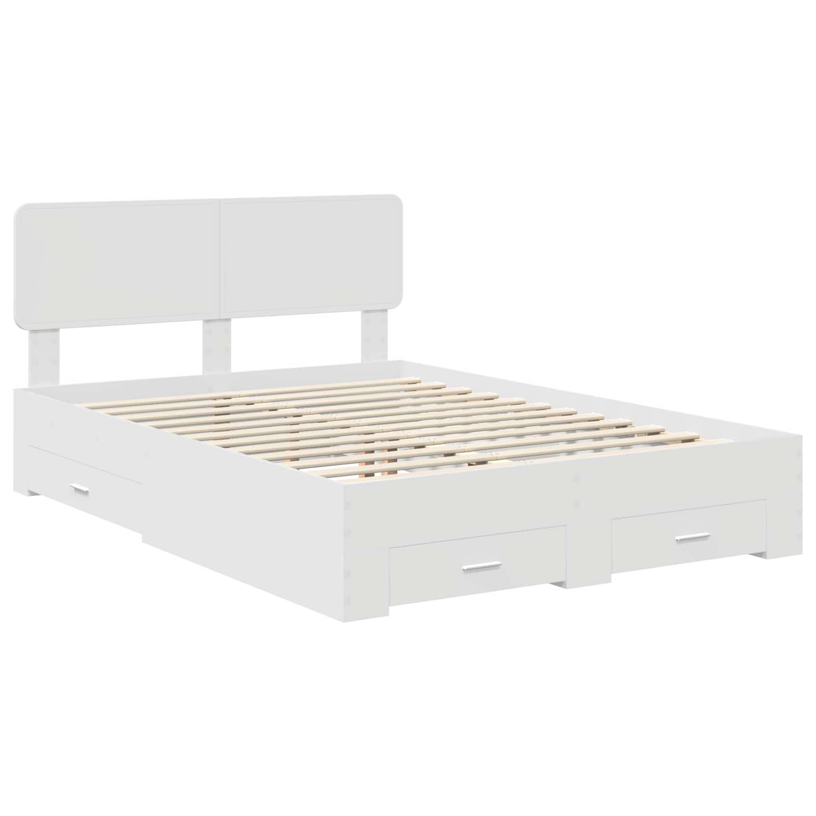 vidaXL Ramka łóżka Biały 160 x 200 cm Materiał drewnopochodny