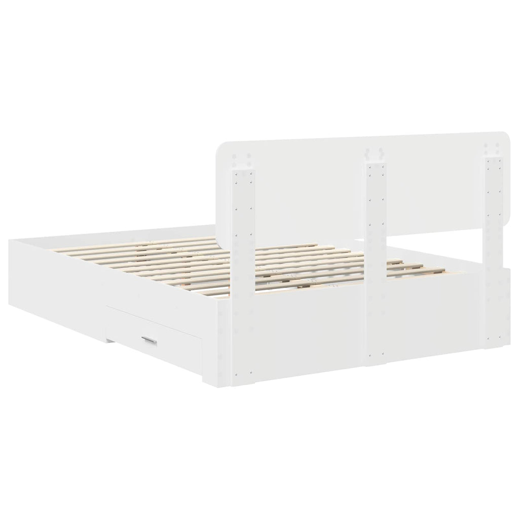 vidaXL Ramka łóżka Biały 160 x 200 cm Materiał drewnopochodny