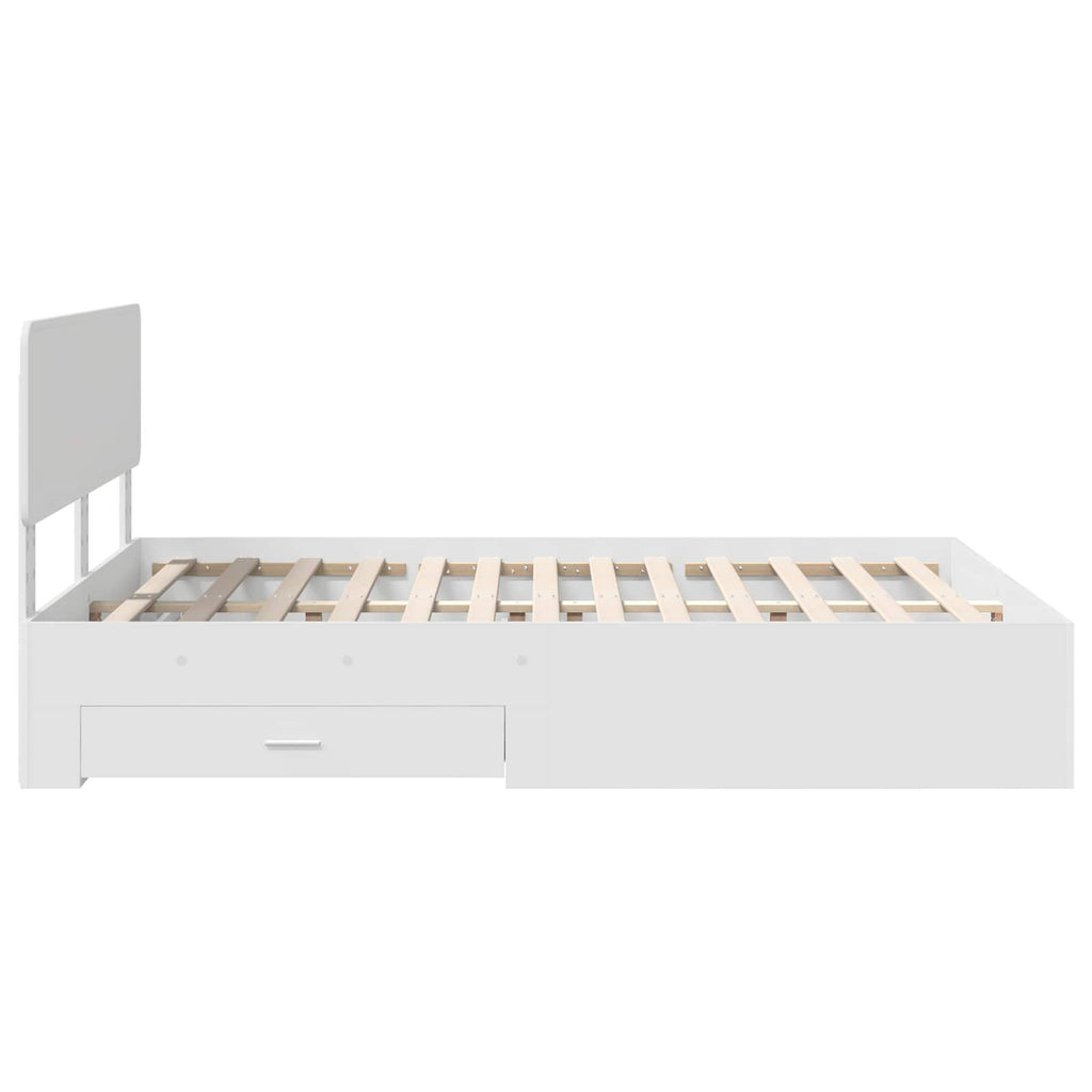 vidaXL Ramka łóżka Biały 160 x 200 cm Materiał drewnopochodny