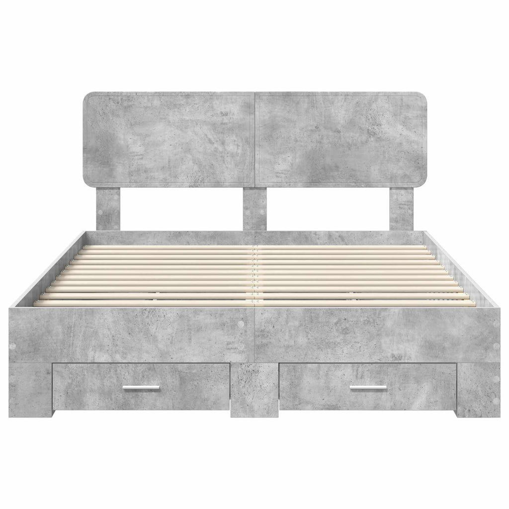 vidaXL Ramka łóżka Betonowy szary 160 x 200 cm Materiał drewnopochodny