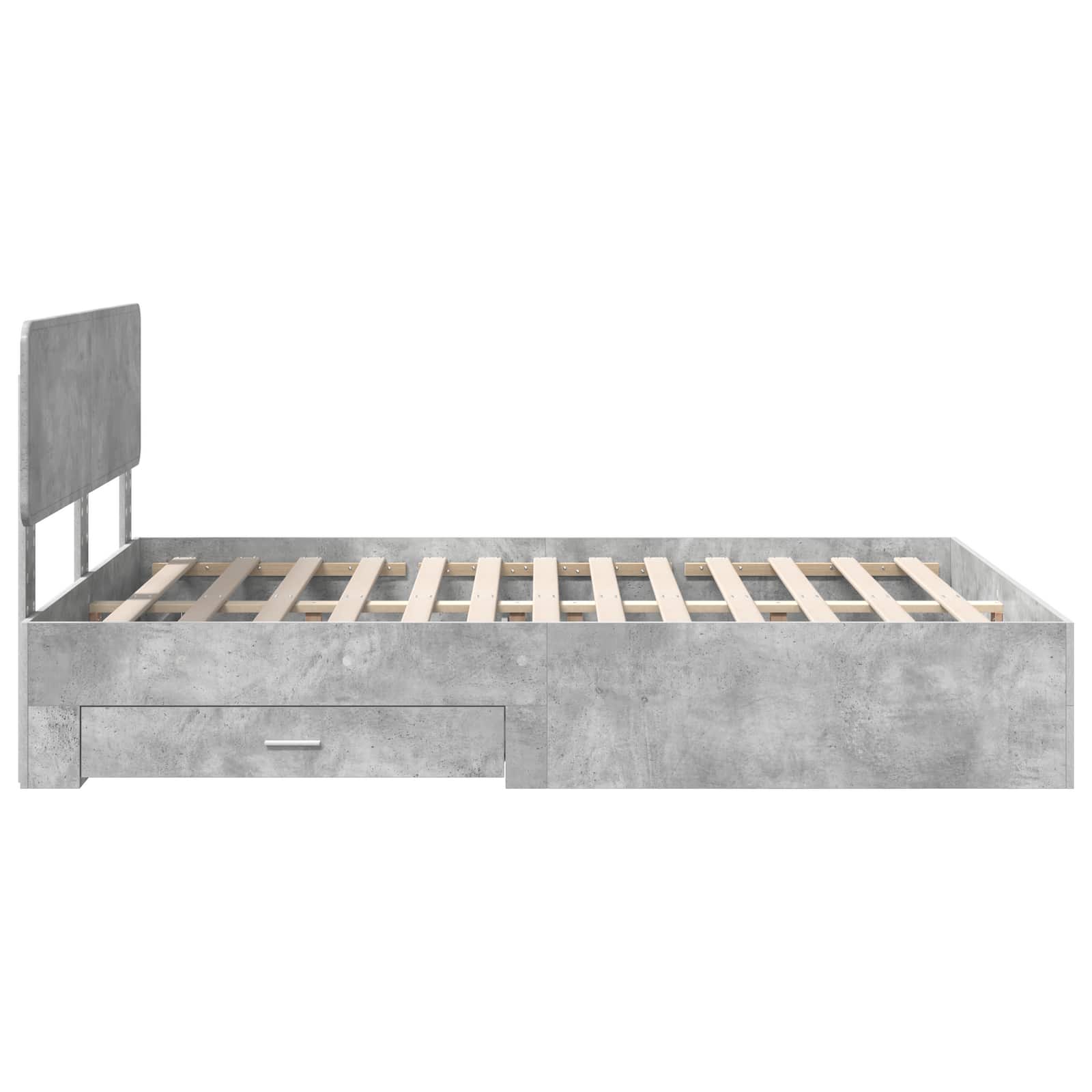 vidaXL Ramka łóżka Betonowy szary 150 x 200 cm Materiał drewnopochodny
