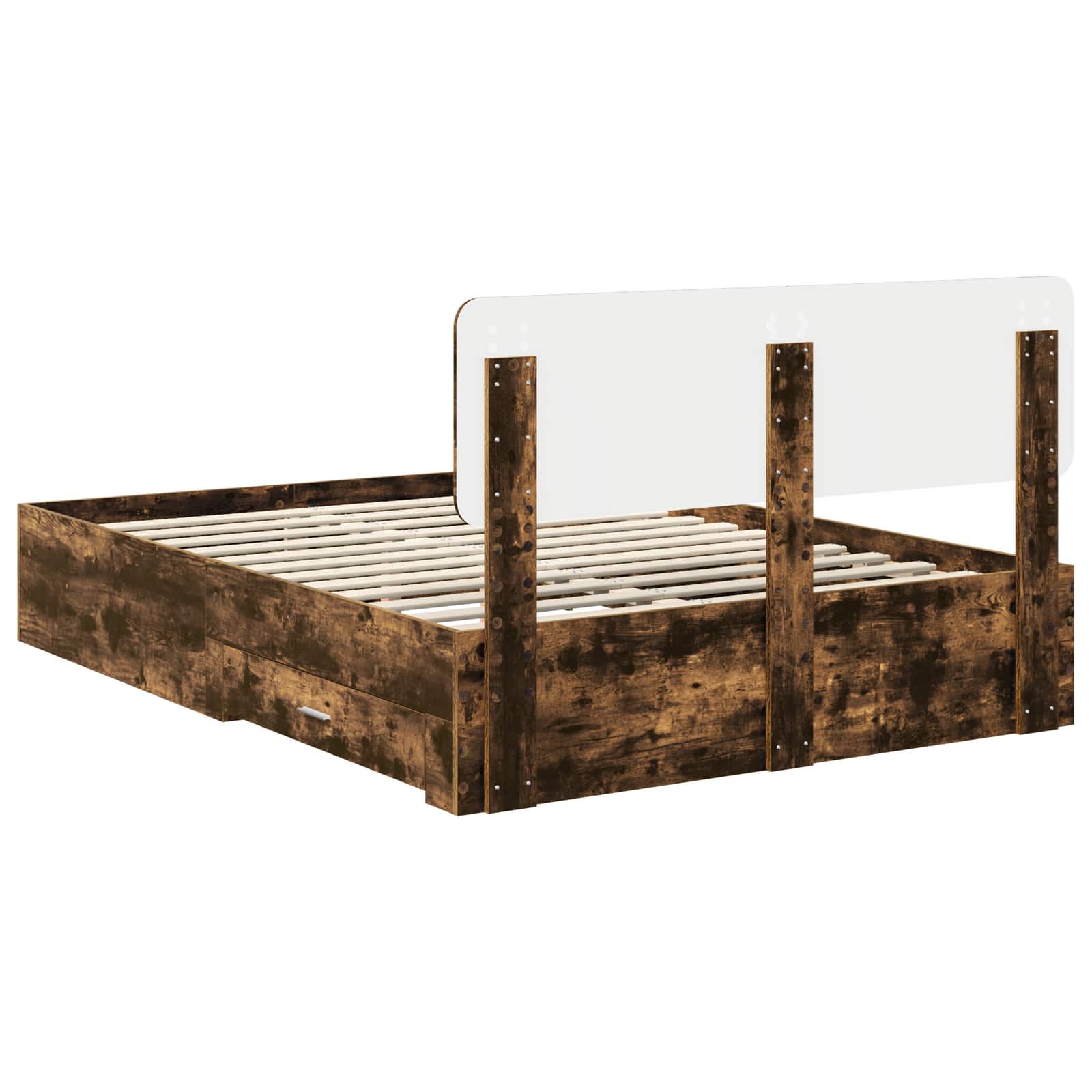 vidaXL Ramka łóżka Dąb wędzony 150 x 200 cm Materiał drewnopochodny