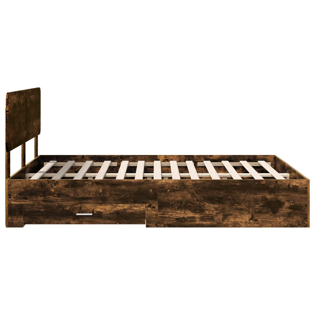vidaXL Ramka łóżka Dąb wędzony 150 x 200 cm Materiał drewnopochodny