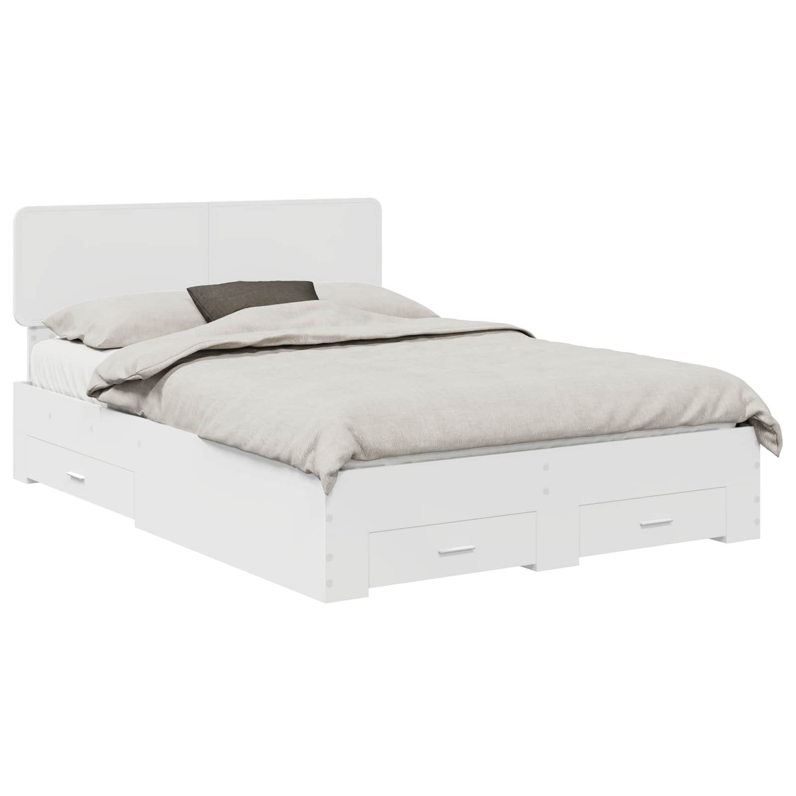 vidaXL Ramka łóżka Biały 140 x 200 cm Materiał drewnopochodny