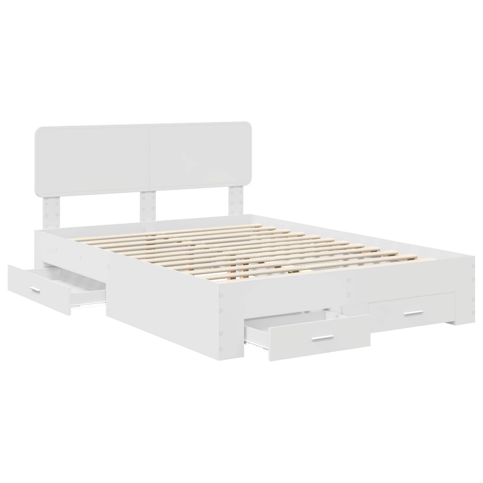 vidaXL Ramka łóżka Biały 140 x 200 cm Materiał drewnopochodny
