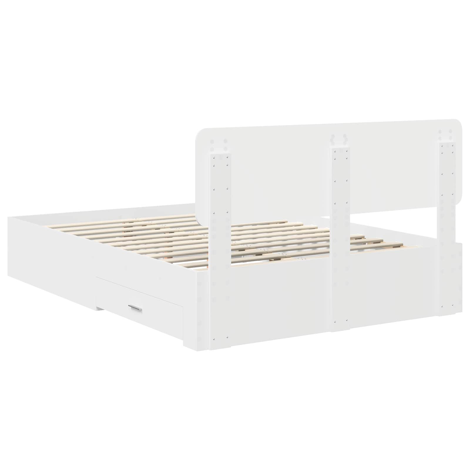 vidaXL Ramka łóżka Biały 140 x 200 cm Materiał drewnopochodny