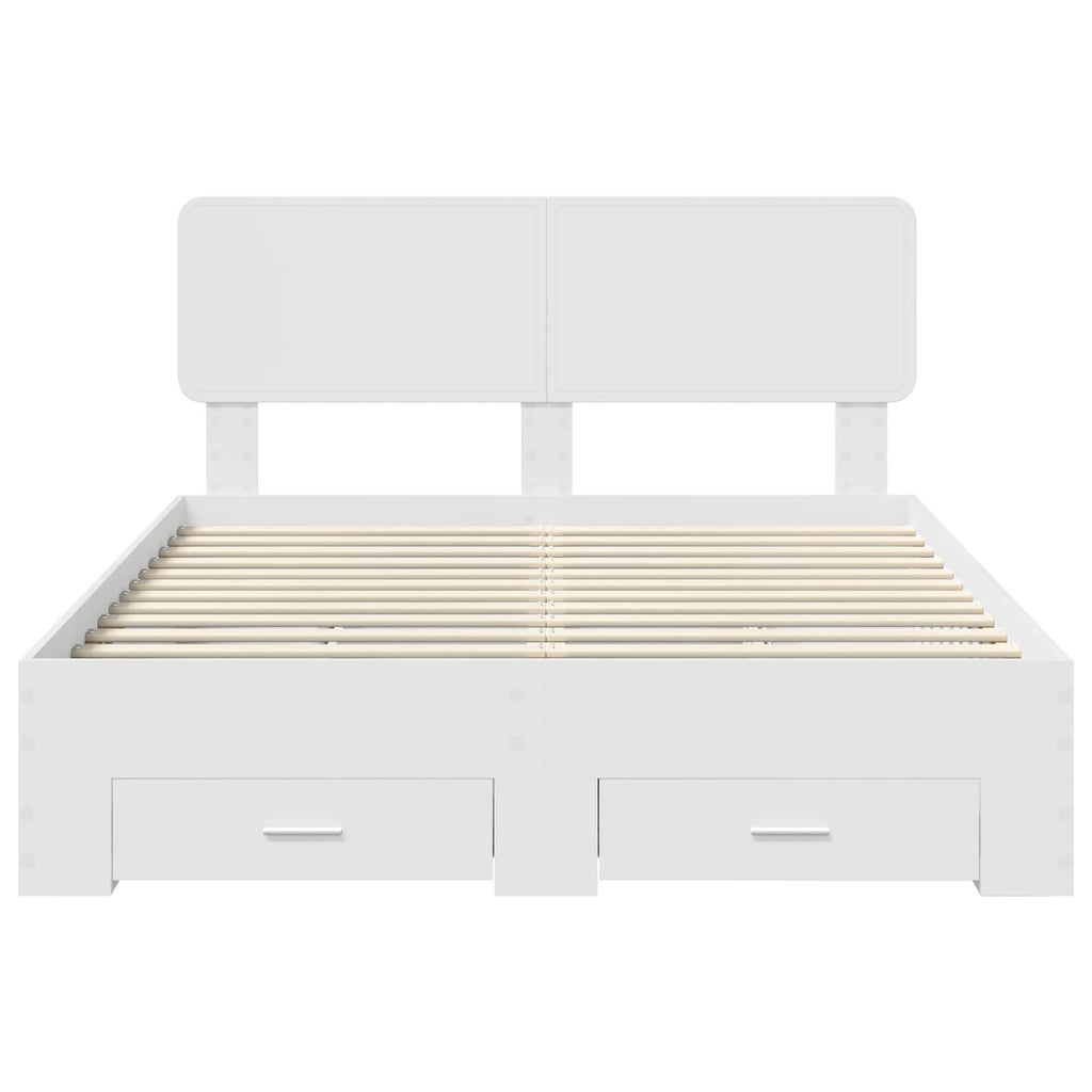 vidaXL Ramka łóżka Biały 140 x 200 cm Materiał drewnopochodny