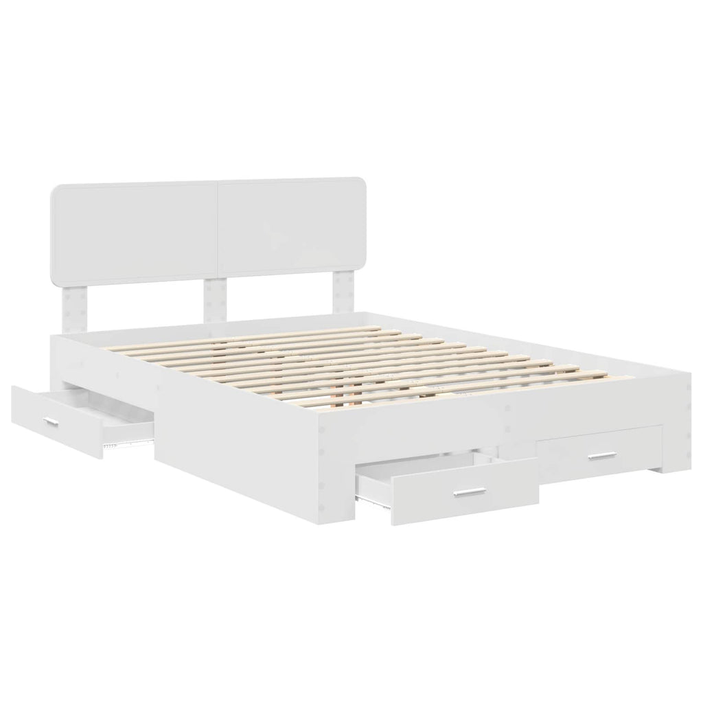 vidaXL Ramka łóżka Biały 140 x 190 cm Materiał drewnopochodny