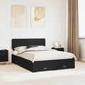 vidaXL Ramka łóżka Czarny 140 x 190 cm Materiał drewnopochodny
