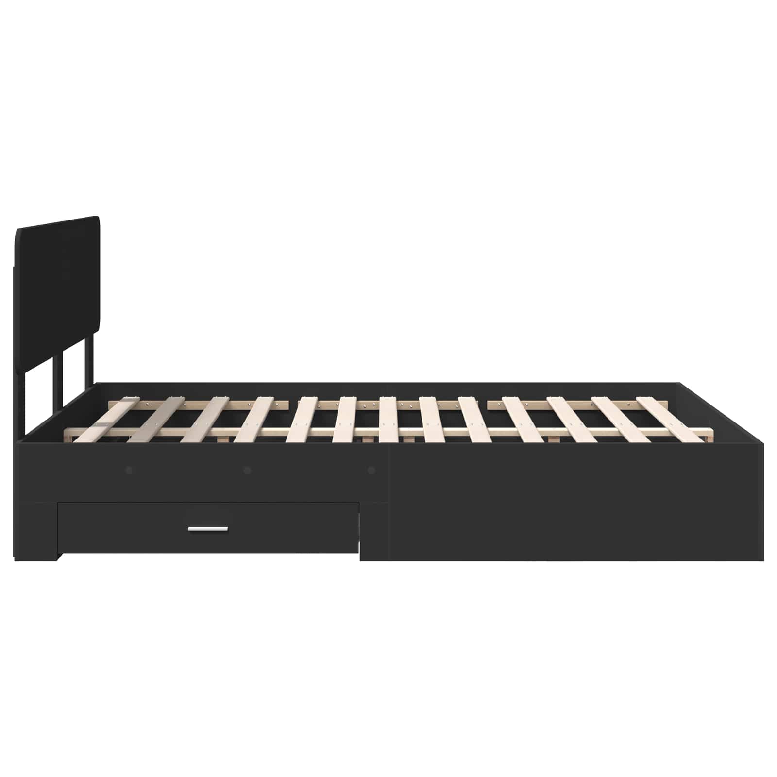 vidaXL Ramka łóżka Czarny 140 x 190 cm Materiał drewnopochodny
