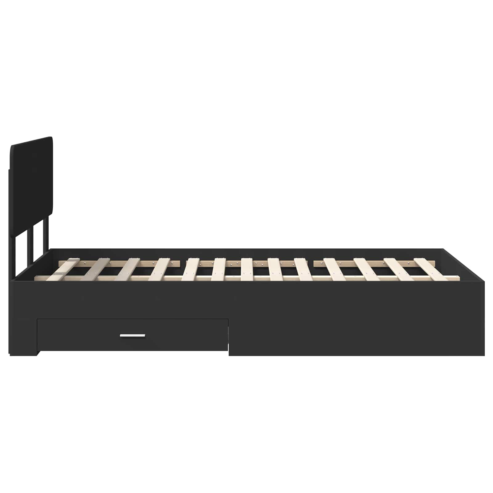 vidaXL Ramka łóżka Czarny 135 x 190 cm Materiał drewnopochodny