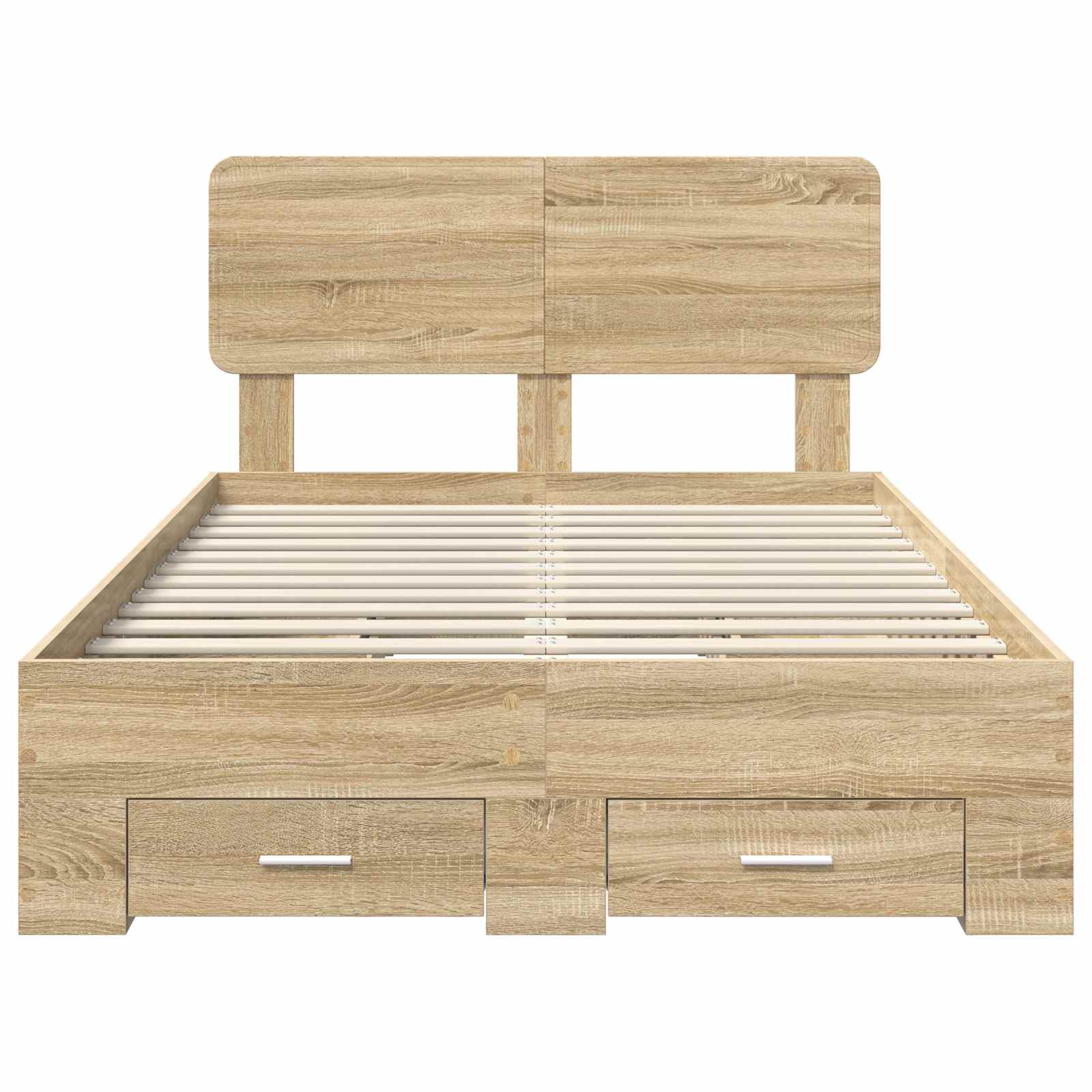 vidaXL Ramka łóżka Dąb Sonoma 135 x 190 cm Materiał drewnopochodny
