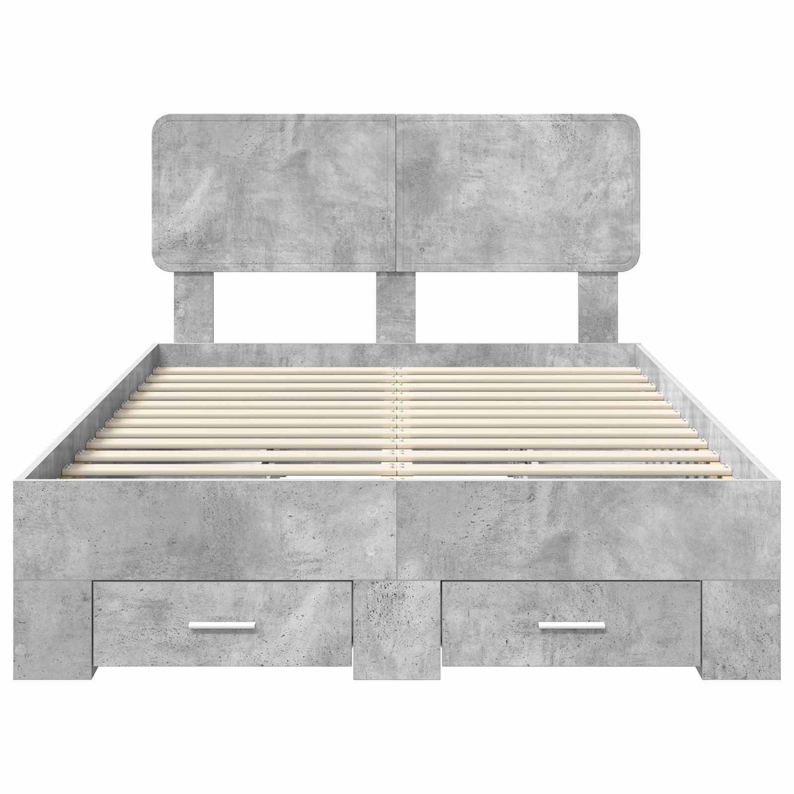 vidaXL Ramka łóżka Betonowy szary 135 x 190 cm Materiał drewnopochodny