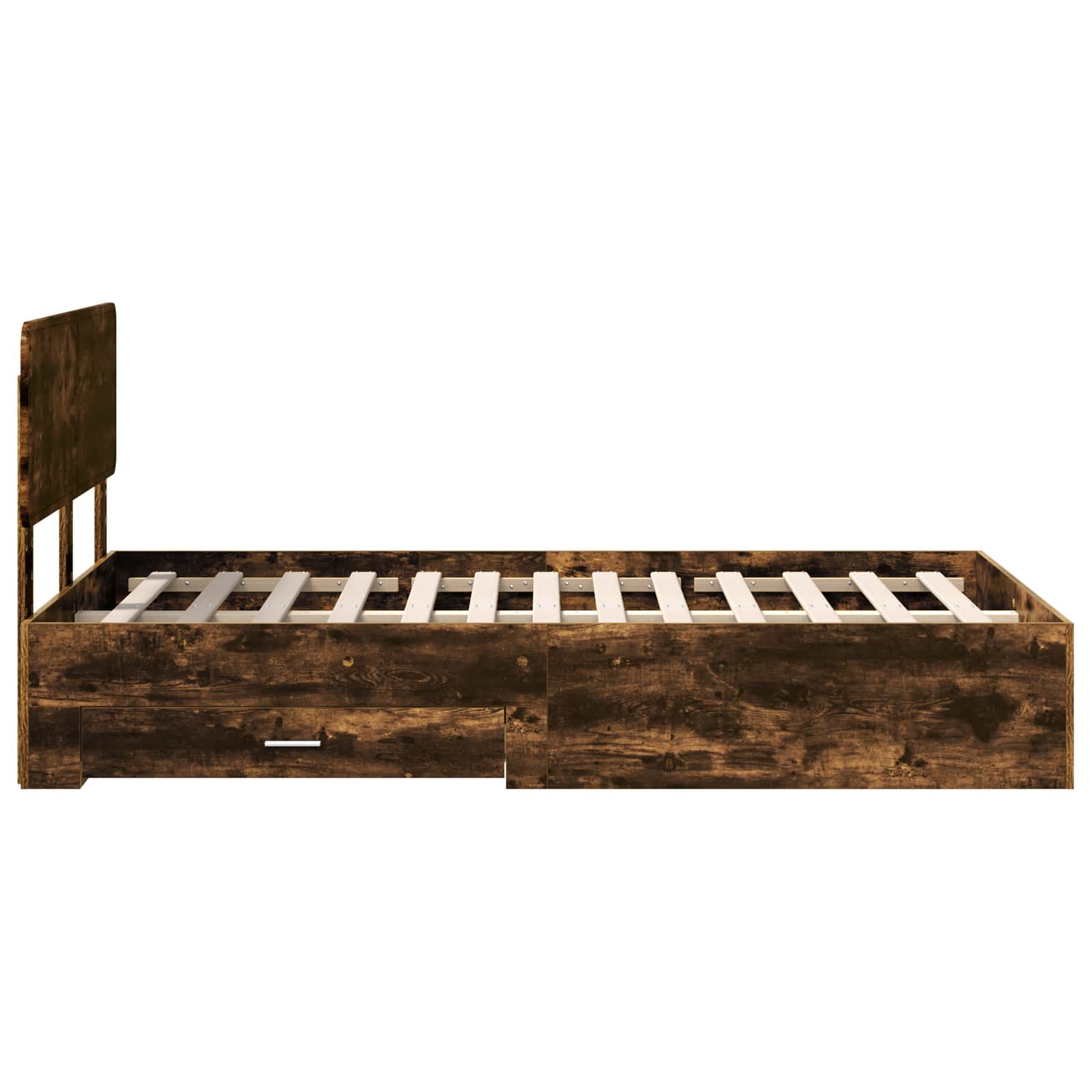 vidaXL Ramka łóżka Dąb wędzony 135 x 190 cm Materiał drewnopochodny