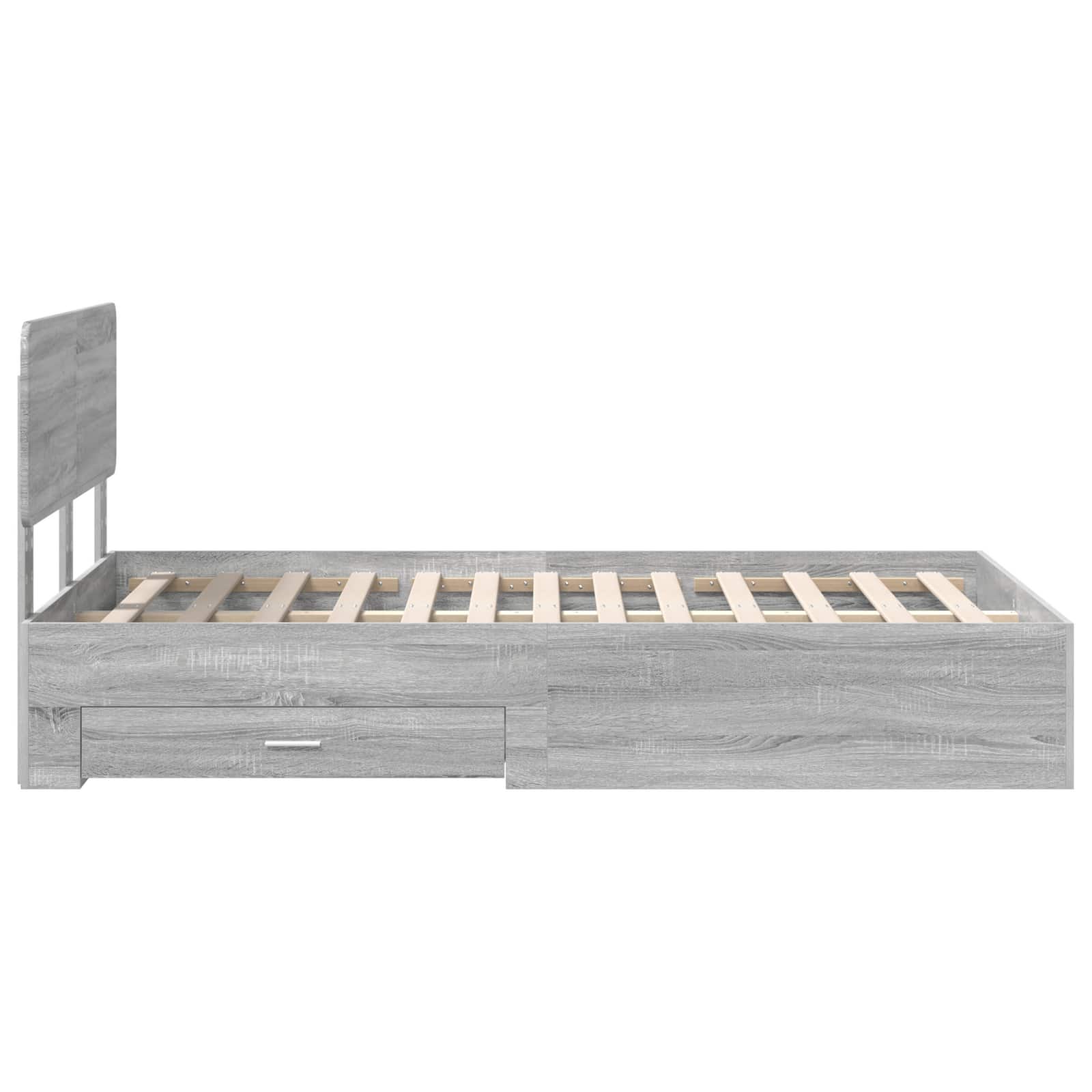 vidaXL Ramka łóżka Szary Sonoma 135 x 190 cm Materiał drewnopochodny