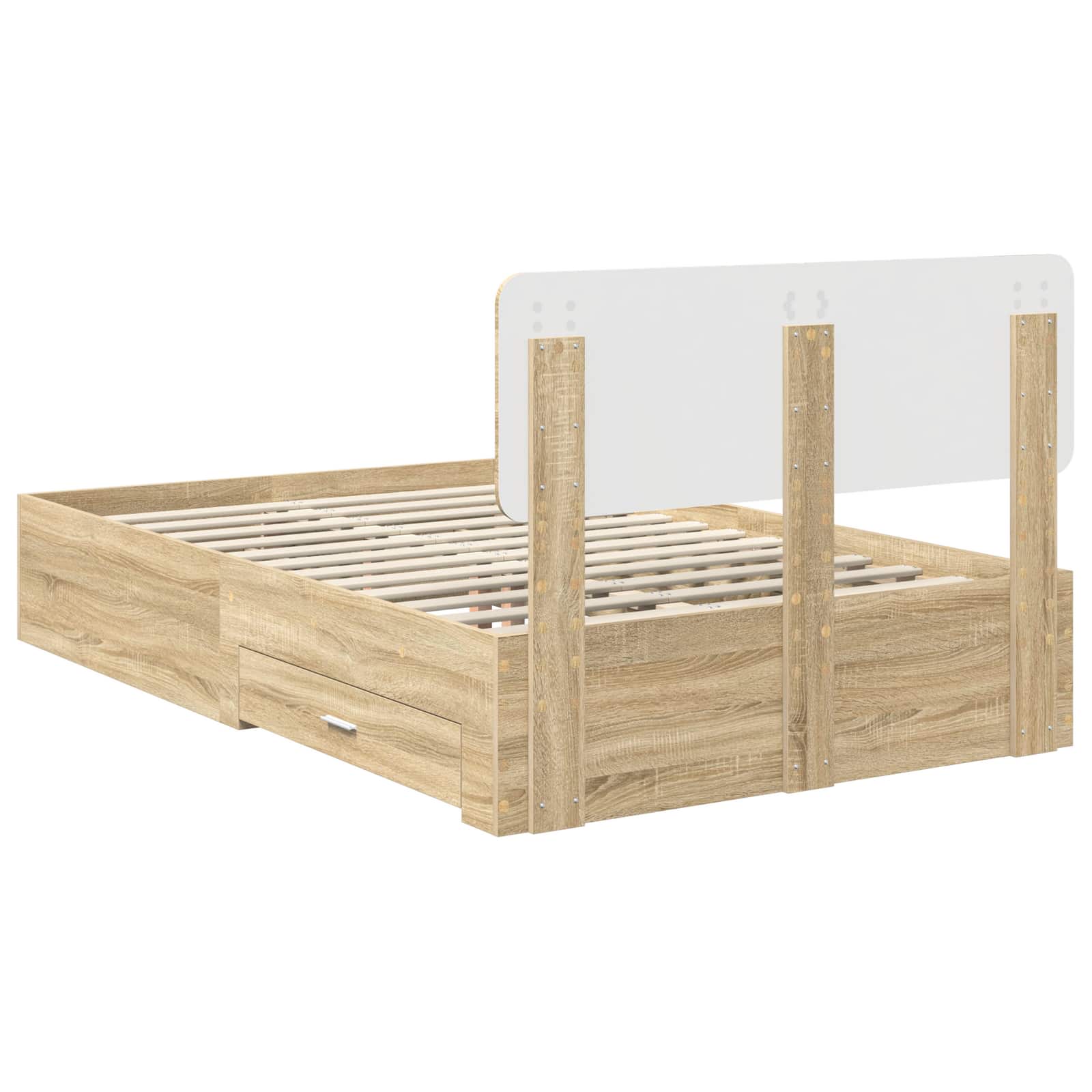 vidaXL Ramka łóżka Dąb Sonoma 120 x 200 cm Materiał drewnopochodny