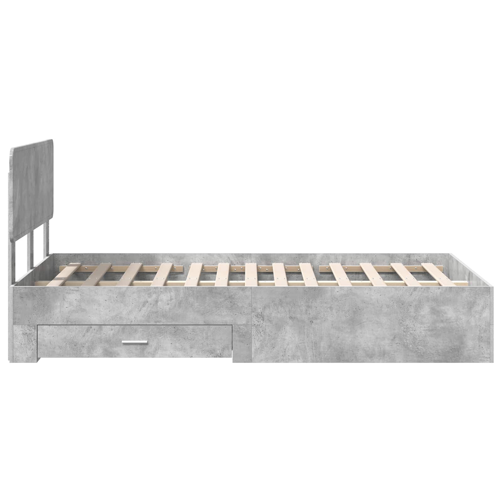 vidaXL Ramka łóżka Betonowy szary 120 x 190 cm Materiał drewnopochodny