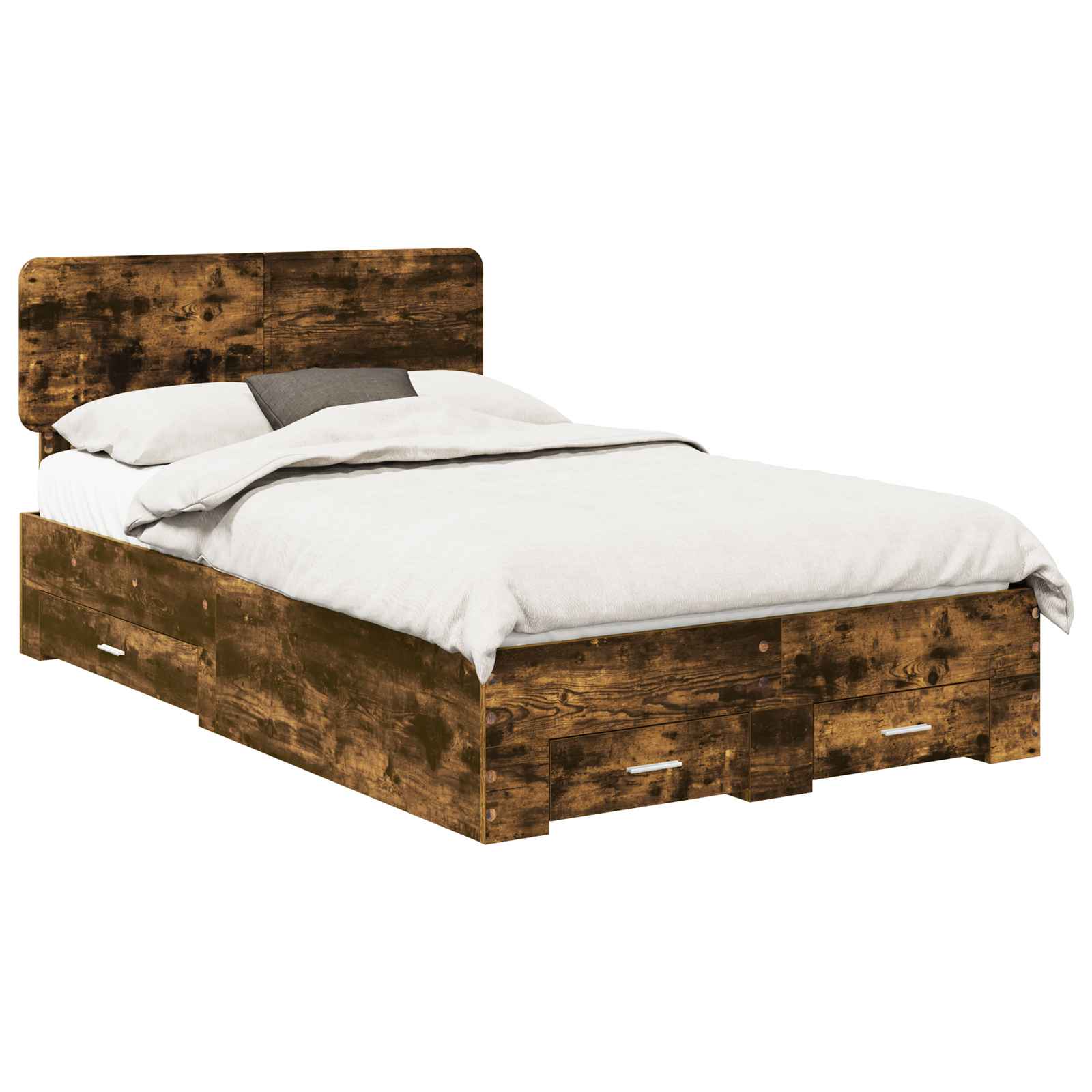 vidaXL Ramka łóżka Dąb wędzony 120 x 190 cm Materiał drewnopochodny