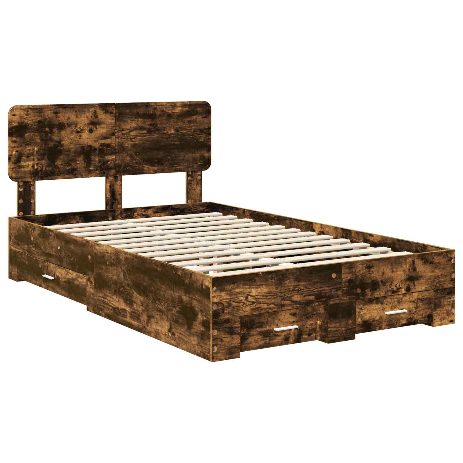 vidaXL Ramka łóżka Dąb wędzony 120 x 190 cm Materiał drewnopochodny