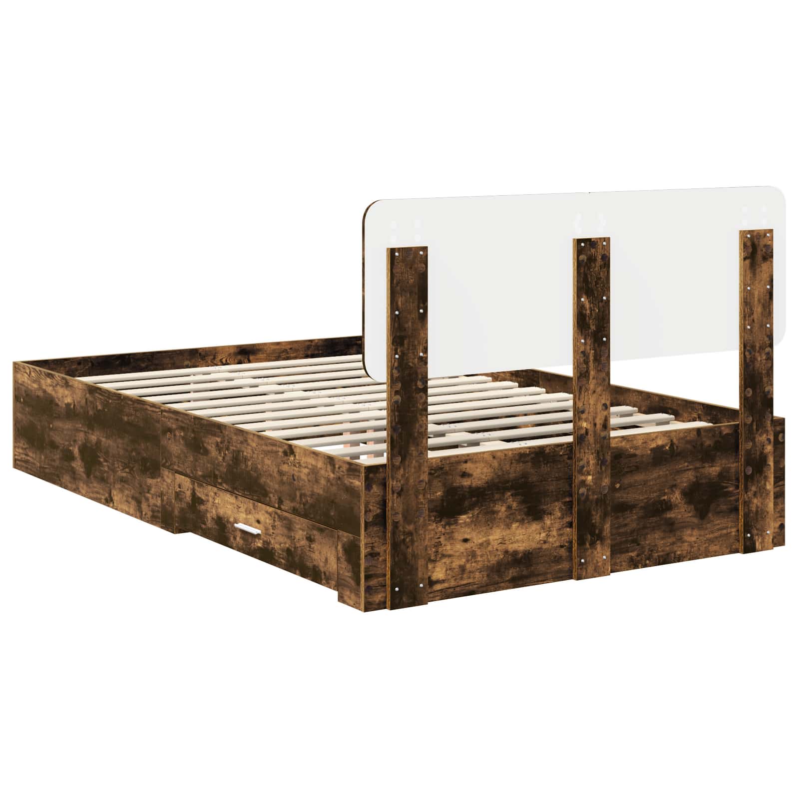 vidaXL Ramka łóżka Dąb wędzony 120 x 190 cm Materiał drewnopochodny