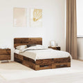 vidaXL Ramka łóżka Stare drewno 120 x 190 cm Materiał drewnopochodny