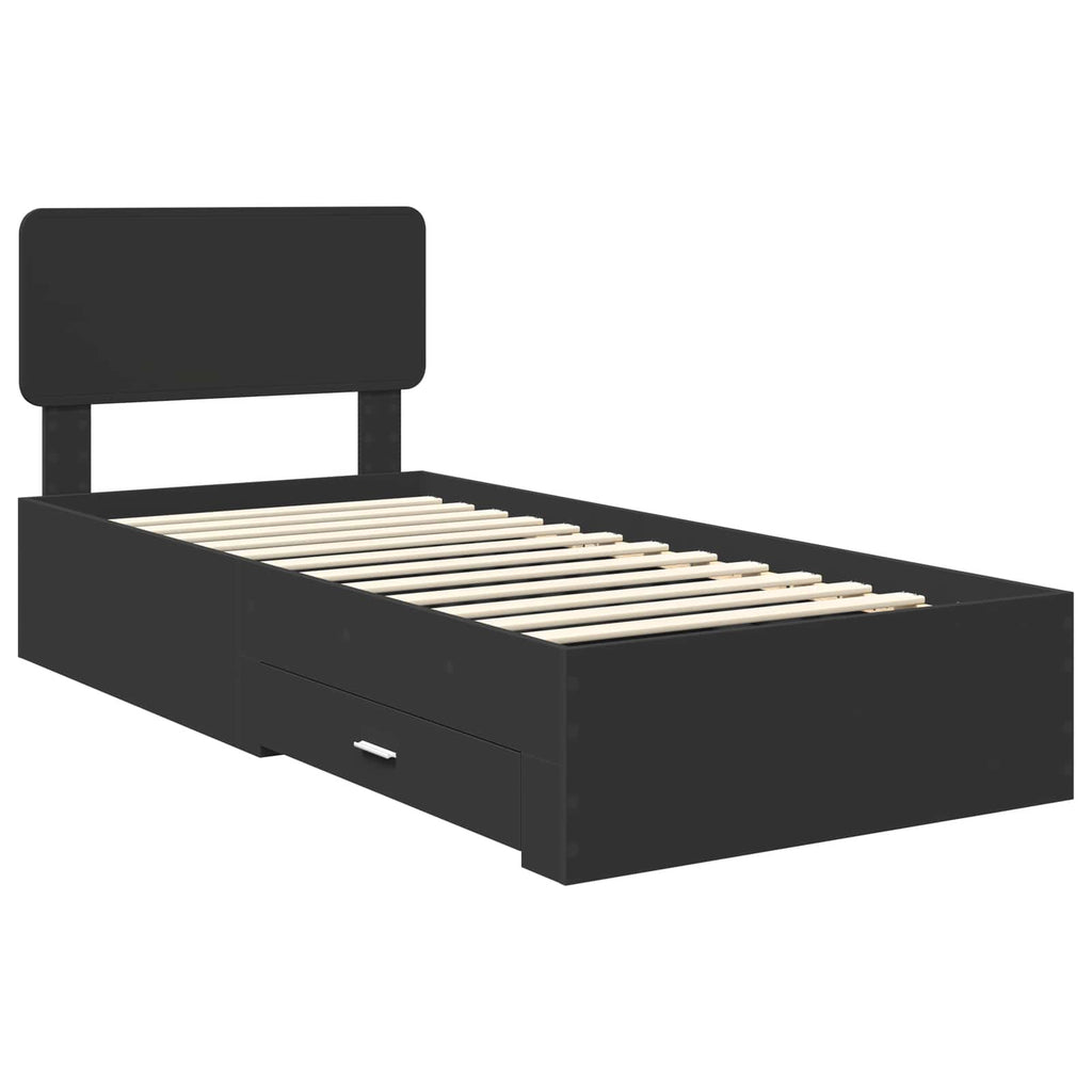 vidaXL Ramka łóżka Czarny 100 x 200 cm Materiał drewnopochodny