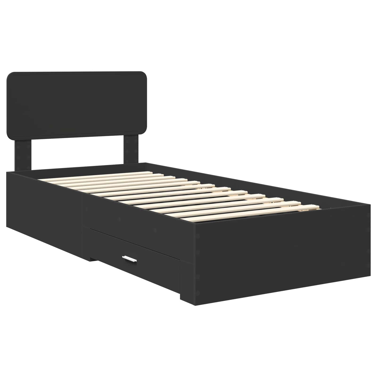 vidaXL Ramka łóżka Czarny 100 x 200 cm Materiał drewnopochodny