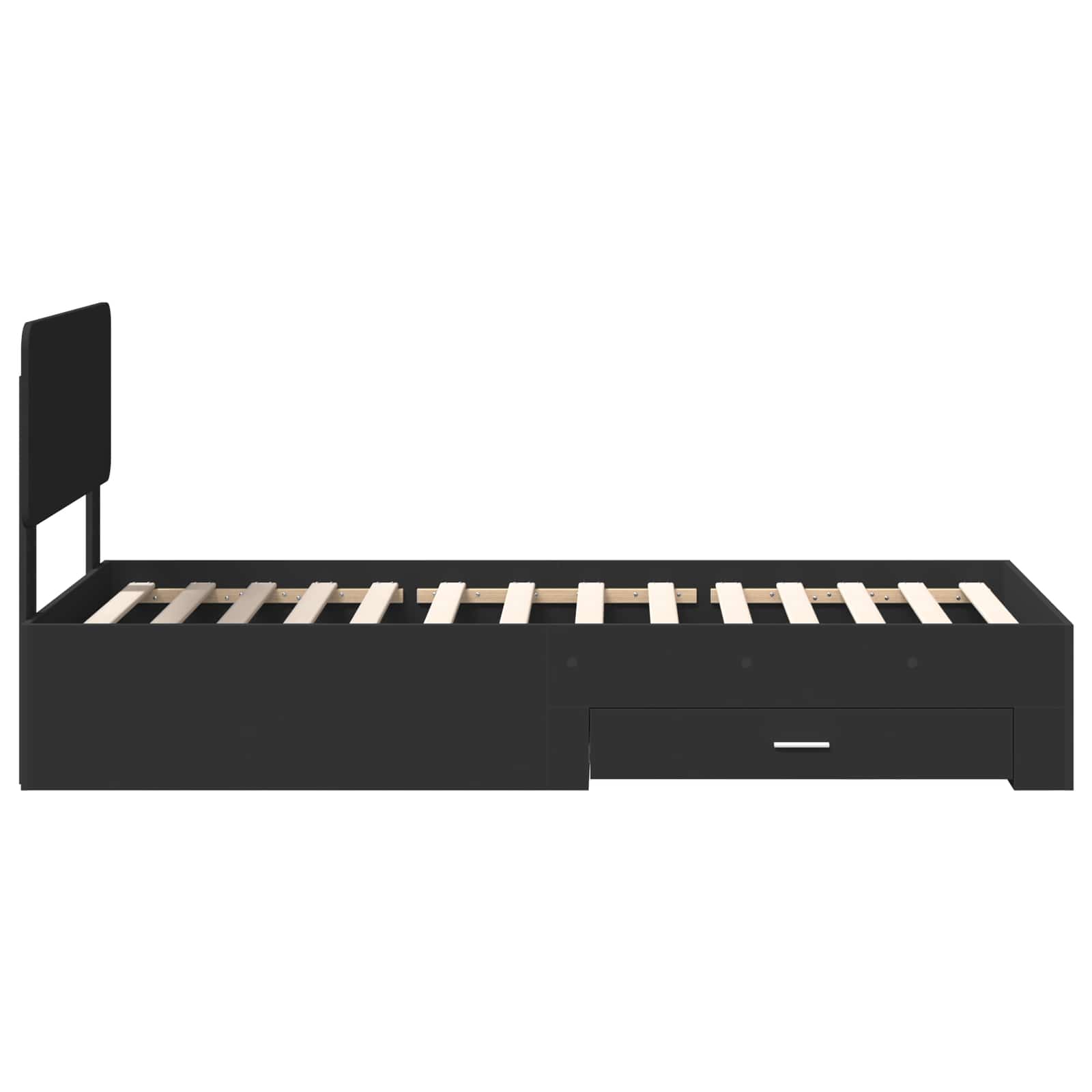 vidaXL Ramka łóżka Czarny 100 x 200 cm Materiał drewnopochodny