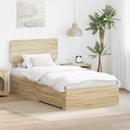 vidaXL Ramka łóżka Dąb Sonoma 100 x 200 cm Materiał drewnopochodny