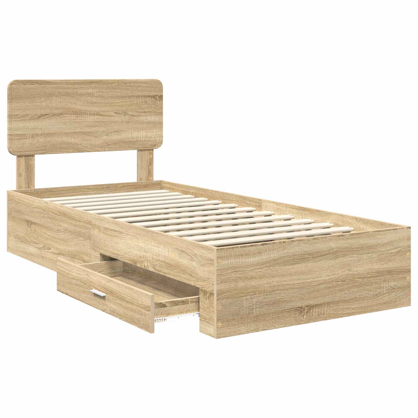 vidaXL Ramka łóżka Dąb Sonoma 100 x 200 cm Materiał drewnopochodny